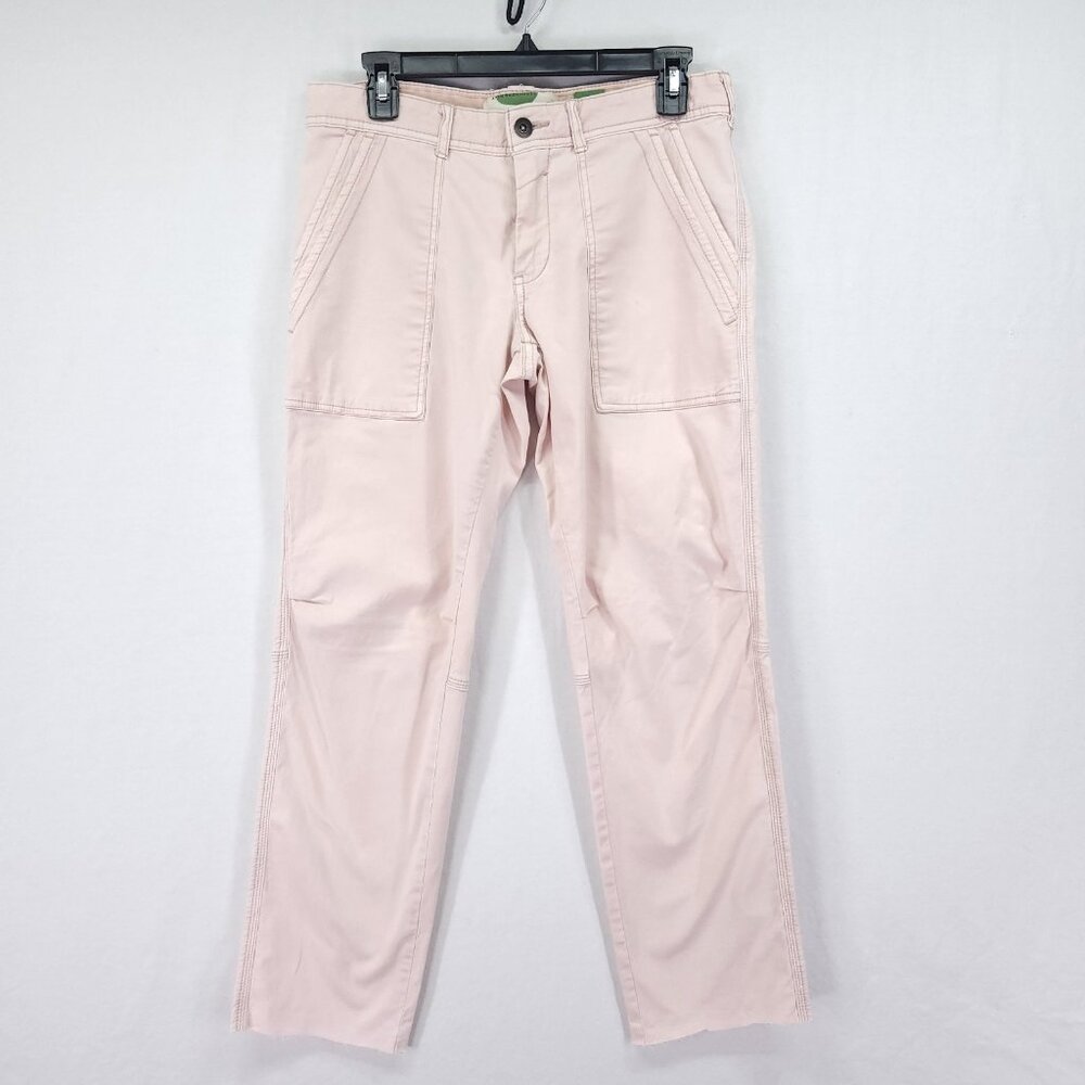 Anthropologie The Wanderer Pants Size 26 Straight Cut-off Leg Utility Pink